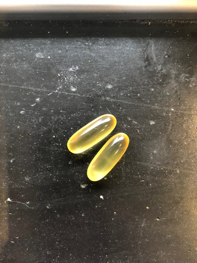 two fish oil capsules
