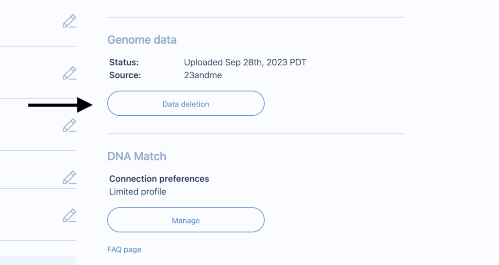 Delete raw data from Genomelink