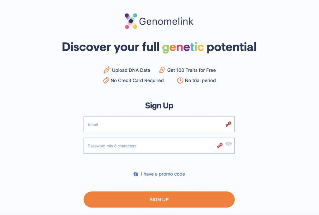 Genomelink genetics signup