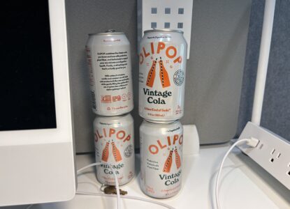 Olipop on desk
