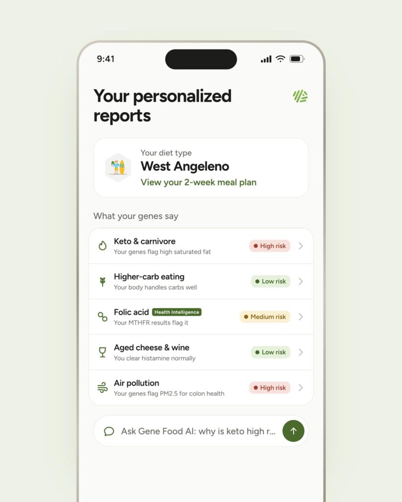 Your personalized reports screenshot